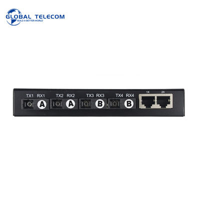 4port繊維媒体のコンバーター、2RJ45イーサネット光学トランシーバー10/100/1000M